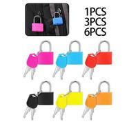 Shein 6 piezas Pequeños candados con llaves, candados de equipaje multicolor, candado mini, candado con cubierta de plástico ABS y cobre con llave para moch