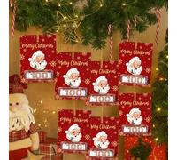 Shein 6 piezas Tarjetas portadinero de Papá Noel rojo, Bolsas de regalo sorpresa de Navidad con patrones de Papá Noel y muñeco de nieve, Recuerdos de fiesta