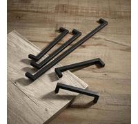 Shein 6 piezas Tiradores cuadrados de gabinete plateado-negro, perillas de cajón de aleación de aluminio para cocina, armario, muebles, gabinete de zapatos