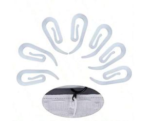 Shein 60/120/240/500 piezas Ganchos para cortinas blancos, Deslizadores para cortinas, Tamaño 0.47*1.14 pulgadas, Duraderos y fáciles de instalar, Adecuados