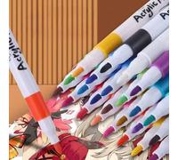 Shein 60 colores Marcadores de pintura acrílica, adecuados para pintura y creación de arte DIY, resistentes al agua y lavables, se pueden usar en tela, vidr