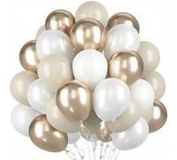 Shein 60 piezas de globos, beige, champán, globos de helio dorados, crema, blanco perla, albaricoque, globos de látex nude de 10 pulgadas para decoración de