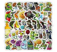 Shein 60 piezas de pegatinas de personajes del juego Plantas contra Zombis, que incluyen Lanzaguisantes y Zombi, accesorios de juego vibrantes adecuados par