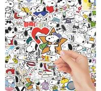 Shein 60 piezas de pegatinas impermeables de Snoopy de dibujos animados para cuaderno, patineta, equipaje, botella de agua y decoración de coche, lindas, ad