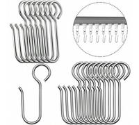 Shein 60 piezas Ganchos de riel de cortina de metal, ganchos de metal pequeños en forma de S, adecuados para rieles de cortina de techo (Plateado) Decoració