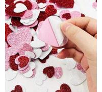 Shein 60 piezas Pegatinas de espuma con brillo DIY Pegatinas adhesivas con forma de corazón para cajas de regalo, bolsas, tarjetas de felicitación, decoraci