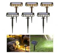 Shein 7 luces solares LED para suelo, luces para césped, luces para árboles, adecuadas para exteriores, jardín, patio de villa, iluminación decorativa, luce