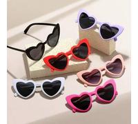 Shein 8/1 pieza Gafas decorativas con forma de corazón rosa: Decoración de fiesta, suministros, accesorios de boda (novia/novio), fiesta de compromiso, Día