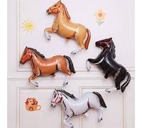 Shein 8/4 piezas Globos de lámina con forma de caballo Amarillo/Marrón/Blanco/Negro, Globos de decoración para fiesta temática de vaquero occidental de cump