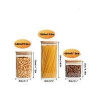Shein 8 paquete de Frascos de Vidrio Cuadrados Herméticos con Tapas de Bambú, Recipientes de Almacenamiento Apilables para la Cocina, Contenedores de Alimen