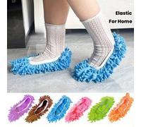Shein 8 pares de pantuflas de limpieza reutilizables, pantuflas de limpieza de suelos, funda de mopa de microfibra, funda de mopa de color aleatorio, adecua