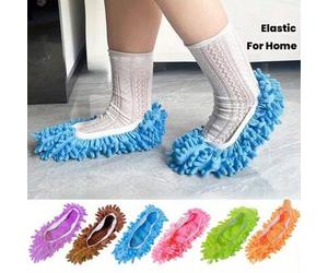 Shein 8 pares de pantuflas de limpieza reutilizables, pantuflas de limpieza de suelos, funda de mopa de microfibra, funda de mopa de color aleatorio, adecua