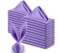 Shein 8 piezas/4 piezas Servilletas de satén moradas - Servilletas de tela de 30x30cm, Juego de servilletas de satén cuadradas - Reutilizables suaves, Adecu