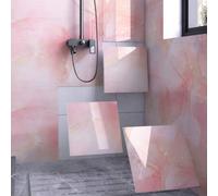 Shein 8 piezas de 30cm*30cm 0.7㎡ Papel tapiz de cerámica con patrón de mármol liso, revestimiento de pared impermeable y a prueba de humedad, paneles de par