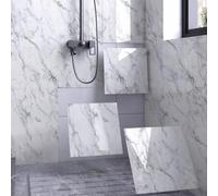 Shein 8 piezas de 30cm*30cm 0.7㎡ Papel tapiz de cerámica con patrón de mármol liso, revestimiento de pared impermeable y a prueba de humedad, paneles de par