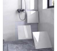 Shein 8 piezas de adhesivos de pared 3D impermeables y antifouling con patrón de mármol blanco puro, pegatinas de renovación de paneles de pared, papel tapi