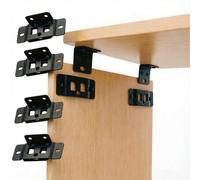 Shein 8 piezas de hebilla fija de metal 2 en 1, conector de estante en forma de L de 90 grados, soporte reforzado para instalación de muebles, fácil montaje