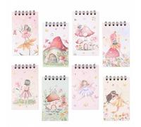 Shein 8 piezas de mini cuadernos de espiral con tema de hadas, blocs de notas desprendibles, blocs de notas, recuerdos de fiesta temática, regalos de fiesta