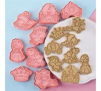 Shein 8 piezas/set con dibujos animados hada princesa Cortador de galletas , dinosaurio , con unicornio , sirena , azúcar pegar hornear de pastel pasta de a