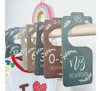 Shein 8 PIEZAS/SET Divisores de armario de bebé de madera, decoración colorida para la guardería, divisores de ropa de bebé para perchas, organizador para a