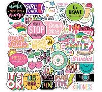 Shein 80 piezas Juego de pegatinas motivacionales, material de vinilo, adecuado para botellas de agua, adultos, mujeres, adolescentes, niños, portátiles, fu