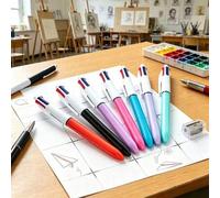 Shein 8pcs/4pcs/2pcs/Set Bolígrafos de punta de bola multicolor, punta de 1.0mm, bolígrafos coloridos 4 en 1, bolígrafos retráctiles lindos para enfermeras,