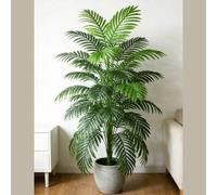Shein 90-120cm Planta artificial grande, árbol de palma falso, hojas de palma tropical, planta de palma artificial, árbol alto, hojas de bambú de plástico r