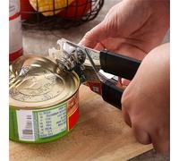 Shein Abrelatas de acero inoxidable 3 en 1 - Agarre fácil, herramienta de cocina manual multifuncional, apertura sin esfuerzo