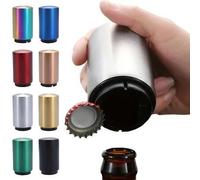 Shein Abridor automático de botellas de cerveza, abridor de botellas magnético, abridor de tapa de acero inoxidable para vino, cerveza, refresco, accesorio