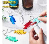 Shein Abridor de botellas con forma de espina de pescado de color aleatorio - Abridor de botellas de cerveza portátil unisex, adecuado para viajes y fiestas