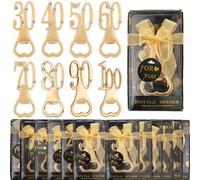 Shein Abridor de botellas de cumpleaños, perfecto para fiestas de 15, 18, 21, 30, 40, 50, 55, 60, 65, 70, 75, 80, 90 y 100 años, recuerdo de cumpleaños con