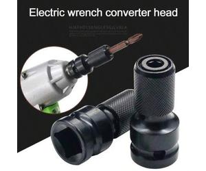 Shein Adaptador de cabezal de llave eléctrica hexagonal de 1/2 a 1/4, adaptador de zócalo de impacto para accesorio eléctrico