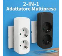 Shein Adaptador de enchufe 2 en 1 para la UE, regleta de enchufes Schuko de 250V, alargador de pared portátil con doble toma de corriente para el hogar, la