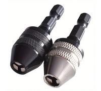 Shein Adaptador de portabrocas de cambio rápido - Portabrocas sin llave con vástago hexagonal de 1/4", combina las funciones de atornillador de impacto y de