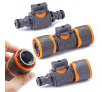 Shein Adaptador de válvula de bola de 16mm para manguera de conexión rápida, adaptador de manguera de jardín para conectar y reparar tuberías de riego de ja