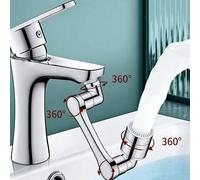 Shein Adaptador giratorio de 1440° para grifo, extensor a prueba de salpicaduras para baño, extensor de grifo de fregadero de cocina con diseño de brazo rob