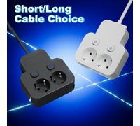 Shein Adaptador multifuncional 2 en 1, 2 tomas de corriente CA, regleta de enchufes independiente 1 a 2 con 2 controladores de interruptor, portátil para vi