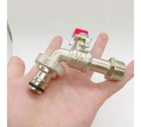 Shein Adaptador multifuncional para grifo de jardín exterior - Hecho de aleación de zinc, conector de manguera antifugas adecuado para tanque de agua IBC y