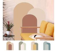 Shein Adhesivo de pared con arco geométrico de estilo bohemio - Pegatina de PVC removible, adecuada para la decoración de la sala de estar, el dormitorio y