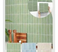 Shein Adhesivos de azulejos verdes 3D, azulejos de mosaico 3D autoadhesivos, mate, resistentes al agua y al moho, diseño talla grande grueso, 30 x 30 cm, pa