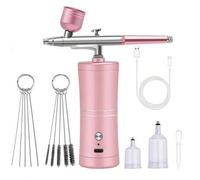 Shein Aerógrafo portátil con compresor, pistola de pulverización de acción única para belleza facial, arte de uñas, manualidades y pintura de pasteles
