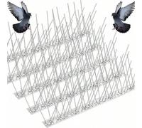 Shein Ahuyentador de pájaros con espirales de picos de acero inoxidable para palomas y otros pájaros pequeños, picos de acero inoxidable, clavos anti-pájaro