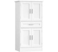 Shein Alacena de Cocina, 120 cm Aparador Comedor, 4 Puertas, 1 Cajón Grande, Estante de Almacenento Detrás de La Puerta, Armarios Altos de Cocina, Moderno,