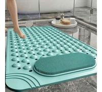 Shein Alfombra antideslizante para baño con cepillo integrado para pies y textura de masaje, alfombra de bañera suave adecuada para ancianos y niños, alfomb