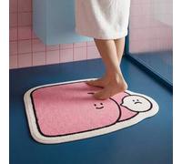 Shein Alfombra de baño absorbente con forma de reloj divertida, diseño de dibujos animados asimétrico, disponible en "Reloj de la Suerte" & otros estilos, h