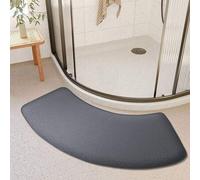 Shein Alfombra de baño absorbente y gruesa con forma curva, alfombra de puerta para ducha, alfombra de pie para baño y inodoro, alfombra antideslizante para