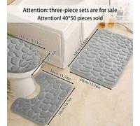 Shein Alfombra de baño antideslizante y resistente a la humedad con textura de guijarros, 5 piezas - 3 piezas. Alfombra individual en forma de U 40*50 - 1 p