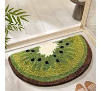 Shein Alfombra de baño con forma de kiwi, alfombra de baño linda, alfombra decorativa antideslizante y lavable para bañera o ducha, suave y de secado rápido