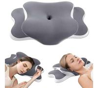 Shein Almohada Cervical para el Cuello, Almohadas de Espuma Viscoelástica para Alivio del Cuello & Hombros, Almohada Ergonómica de 2 Alturas con Funda de Se