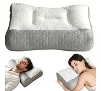 Shein Almohada cervical para el cuello, almohadas ergonómicas de espuma viscoelástica para aliviar el cuello con funda transpirable, almohada de soporte cer